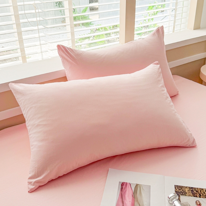 91家纺网 家纺一手货源 找家纺 牛魔王家居 2026新款糯糯棉床单枕套纯色床单 樱花粉