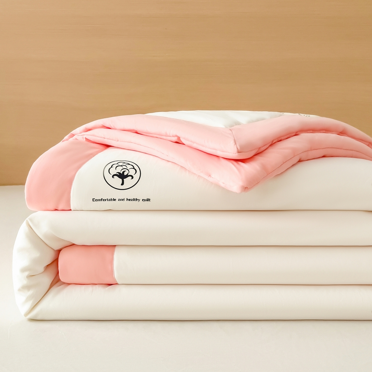 91家纺网 家纺一手货源 找家纺 好尚居 2026新款纯色烫画夏被夏凉被空调被-棉记 棉记-白粉