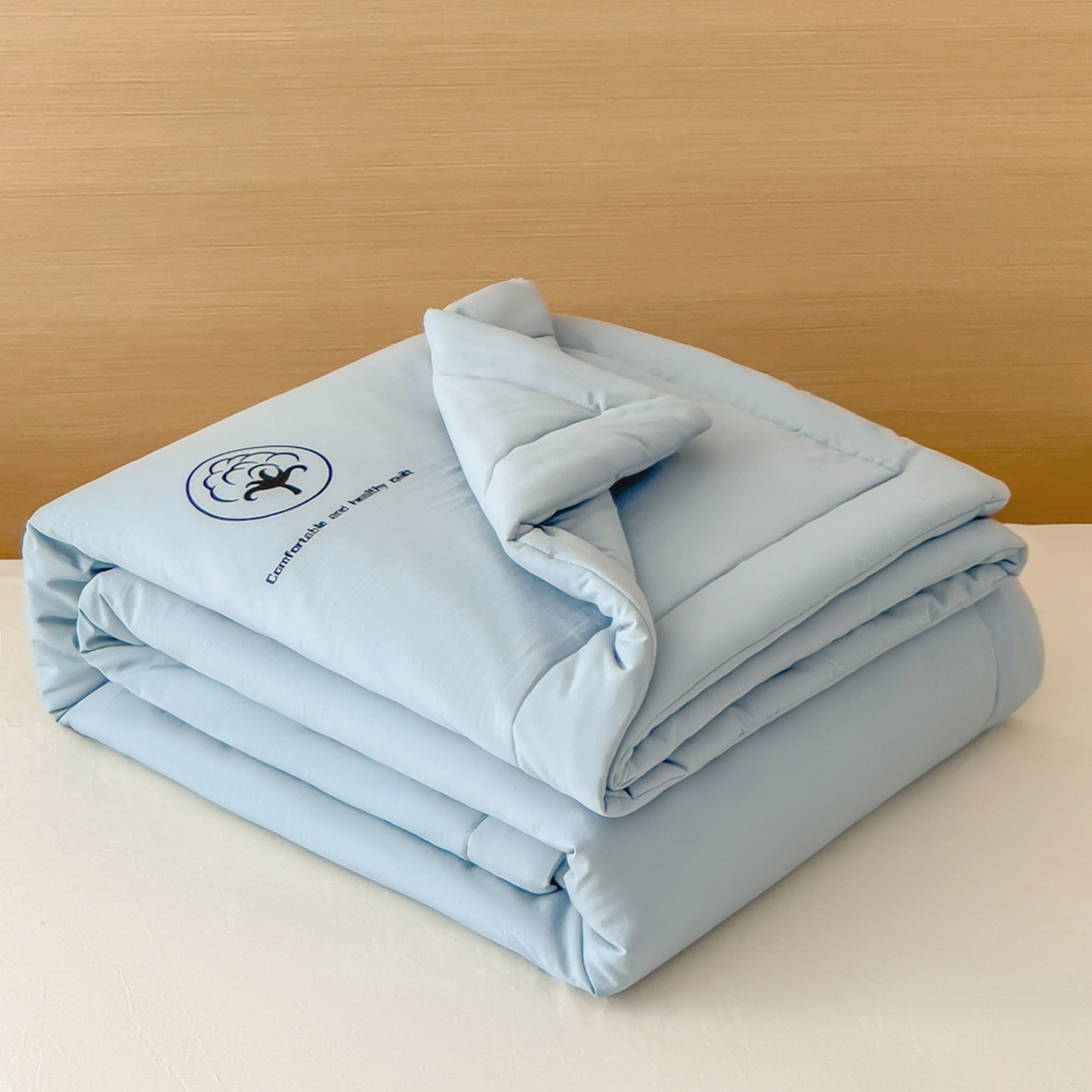 91家纺网 家纺一手货源 找家纺 好尚居 2026新款纯色烫画夏被夏凉被空调被-棉记 棉记-湖蓝