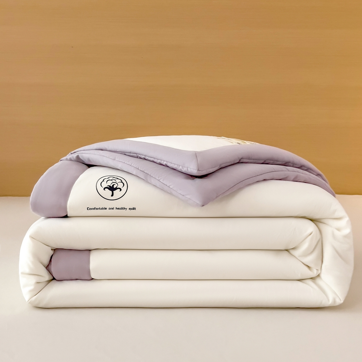 好尚居 2026新款纯色烫画夏被夏凉被空调被-棉记 棉记-白紫