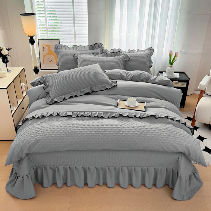 91家纺网 家纺一手货源 找家纺 （总）畅畅家纺 2026新款春夏时尚柔软水洗棉床盖被套四件套