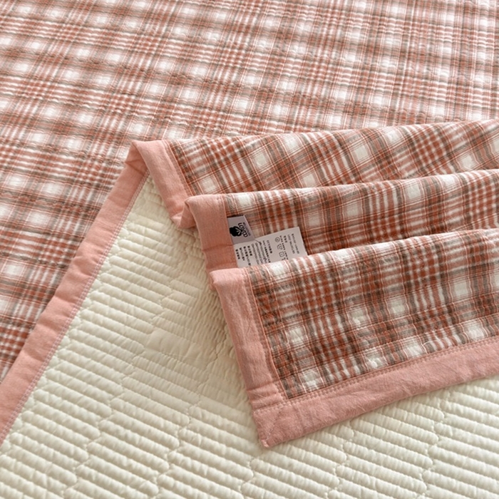 91家纺网 家纺一手货源 找家纺 梦精灵家纺 2026新款全棉纯棉色织水洗棉四件套绗缝夹棉床盖防滑床单四季通用米单人学生宿舍 利奥-红