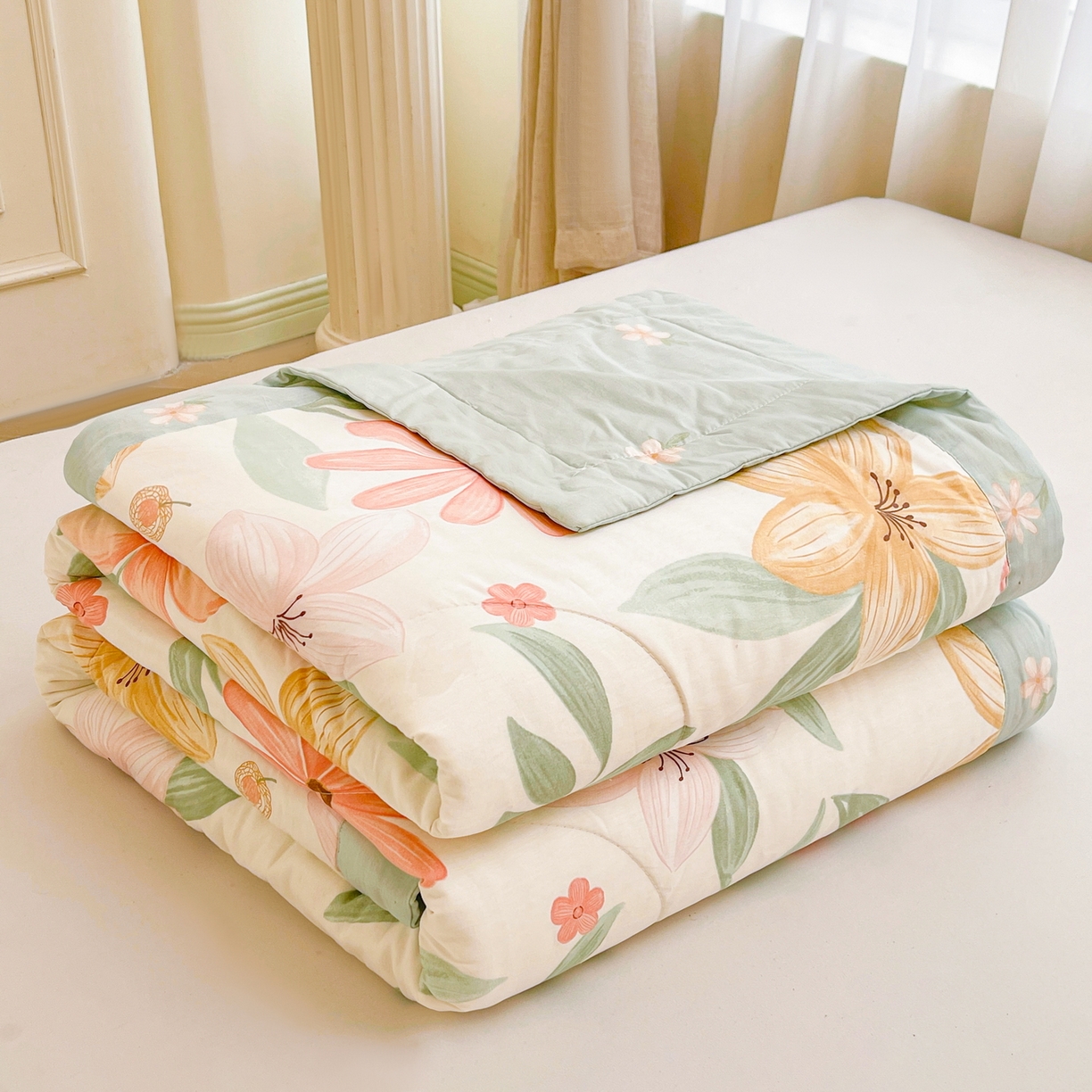 91家纺网 家纺一手货源 找家纺 （总）格子铺 2026新款全棉纯棉印花棉花夏被夏凉被空调被