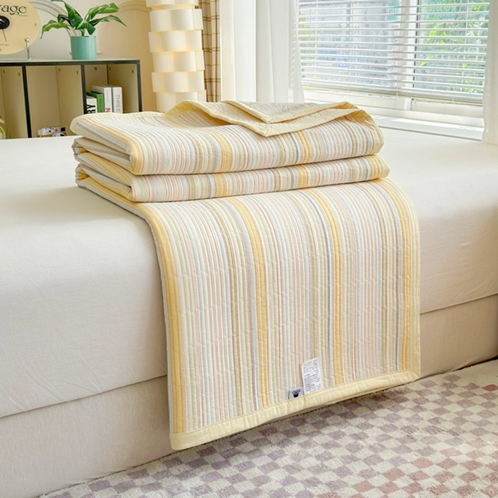 91家纺网 家纺一手货源 找家纺 梦精灵家纺 2026新款全棉纯棉色织水洗棉四件套绗缝夹棉床盖防滑床单四季通用米单人学生宿舍 西蒙-黄