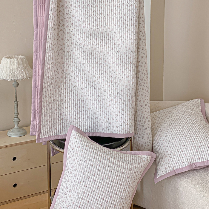 91家纺网 家纺一手货源 找家纺 黛舒家居 2026年春夏款纱洗莫代尔夹棉单床单三件套 粉黛花笺