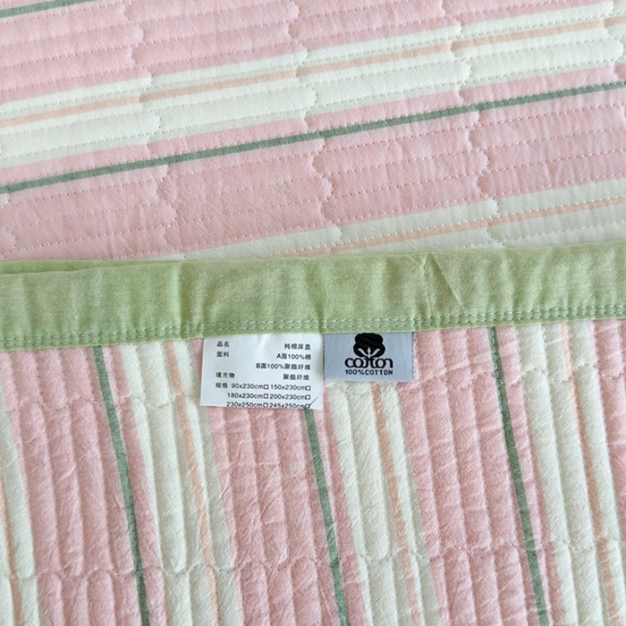 91家纺网 家纺一手货源 找家纺 梦精灵家纺 2026新款全棉纯棉色织水洗棉四件套绗缝夹棉床盖防滑床单四季通用米单人学生宿舍 左岸-粉