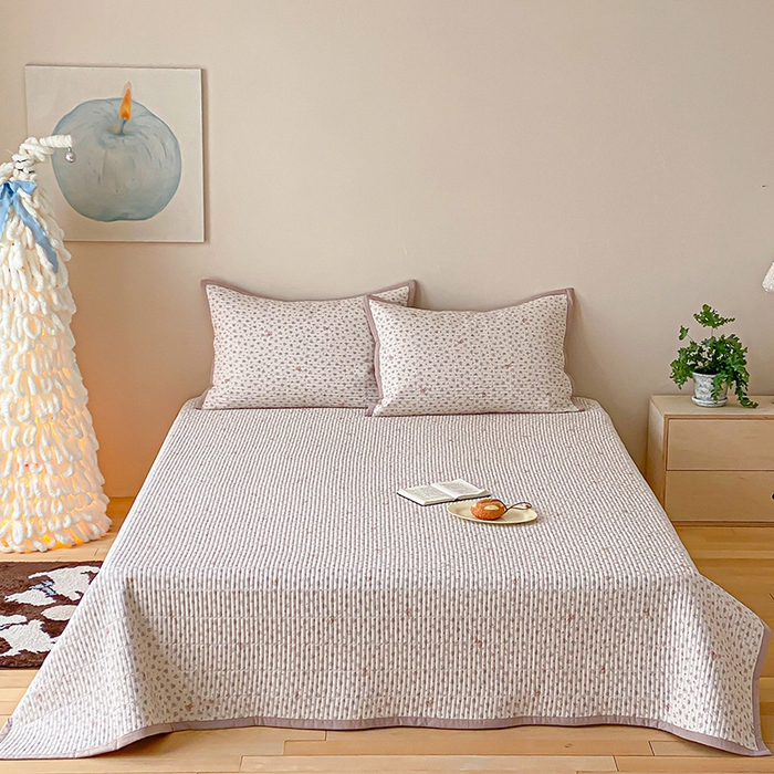 黛舒家居 2026年春夏款纱洗莫代尔夹棉单床单三件套 奶咖小兔