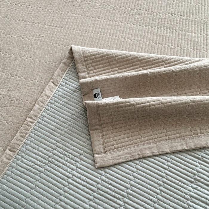 91家纺网 家纺一手货源 找家纺 梦精灵家纺 2026新款全棉纯棉色织水洗棉四件套绗缝夹棉床盖防滑床单四季通用米单人学生宿舍 棕咖