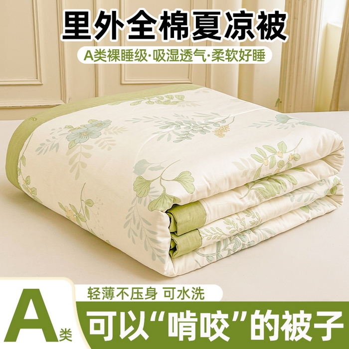 91家纺网 家纺一手货源 找家纺 格子铺 2026新款全棉纯棉印花棉花夏被夏凉被空调被 花在云端