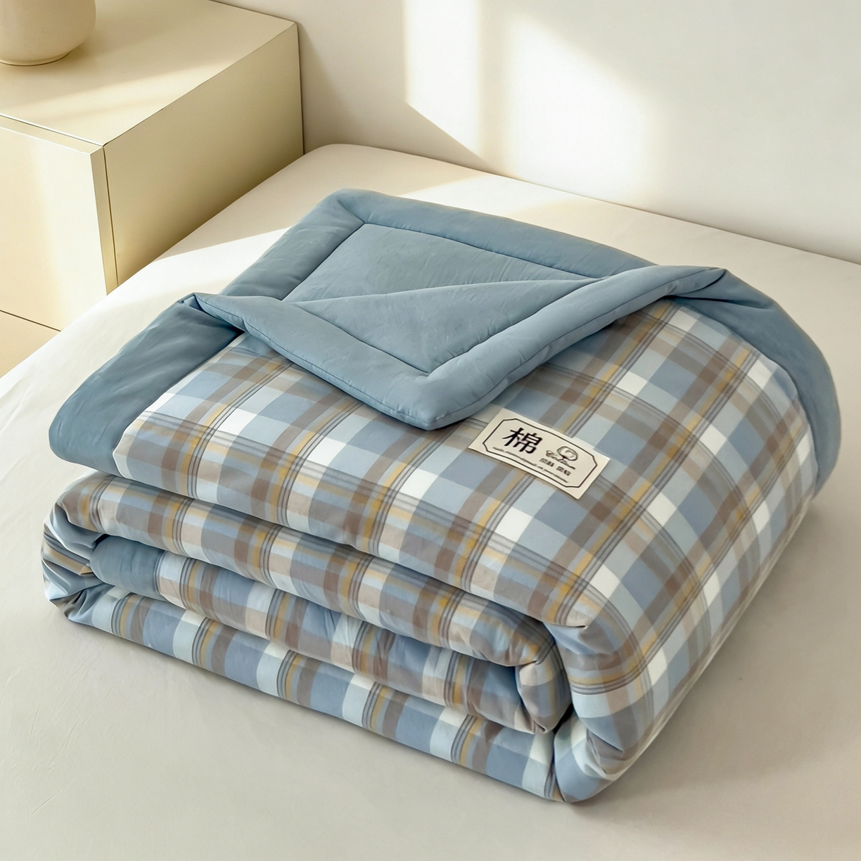 91家纺网 家纺一手货源 找家纺 （总）好尚居 2026新款亲肤水洗棉格子夏被夏凉被空调被