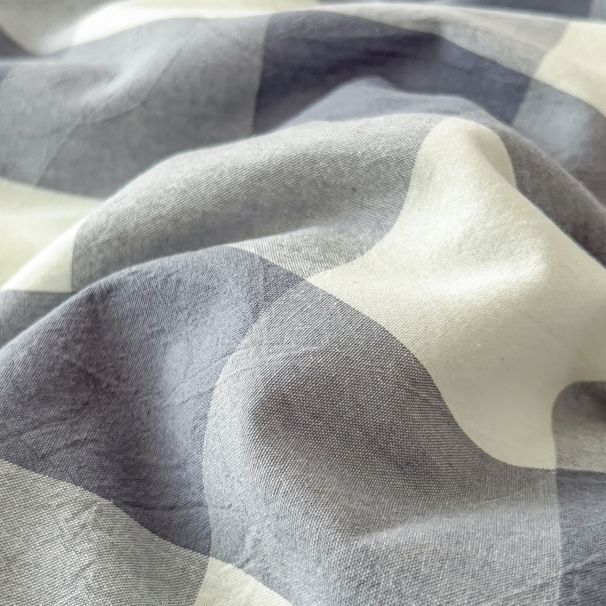 91家纺网 家纺一手货源 找家纺 好尚居 2026新款亲肤水洗棉格子夏被夏凉被空调被 蓝小格