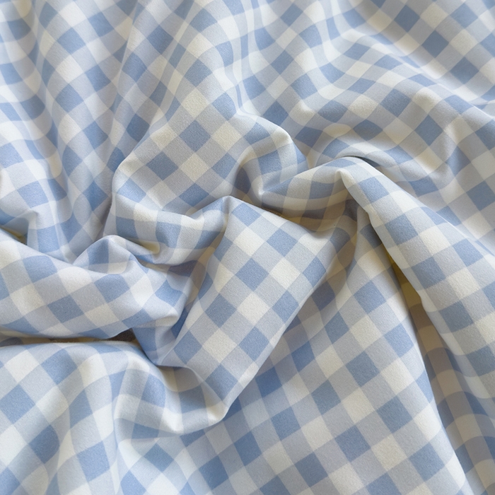 91家纺网 家纺一手货源 找家纺 桔禾家纺 2026新款水洗云朵棉无印风格子大豆夏被夏凉被空调被直播爆款 蓝小格