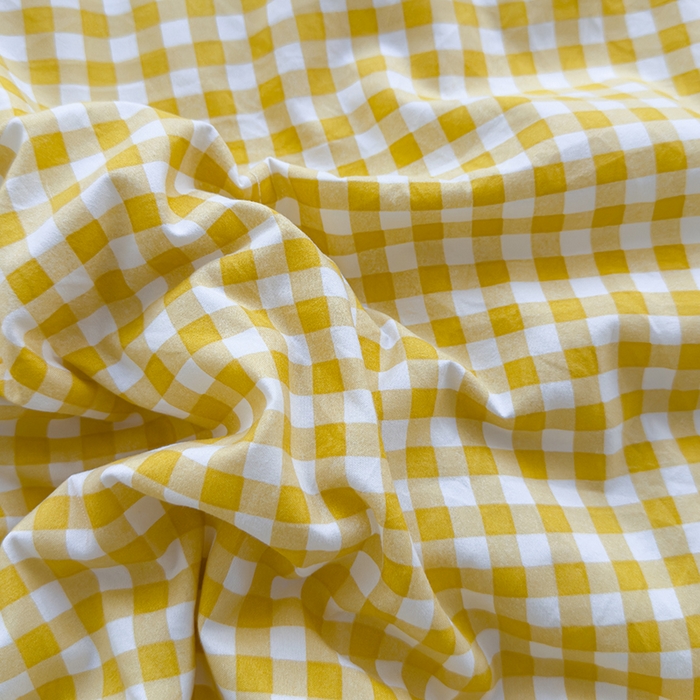 91家纺网 家纺一手货源 找家纺 桔禾家纺 2026新款水洗云朵棉无印风格子大豆夏被夏凉被空调被直播爆款 黄小格