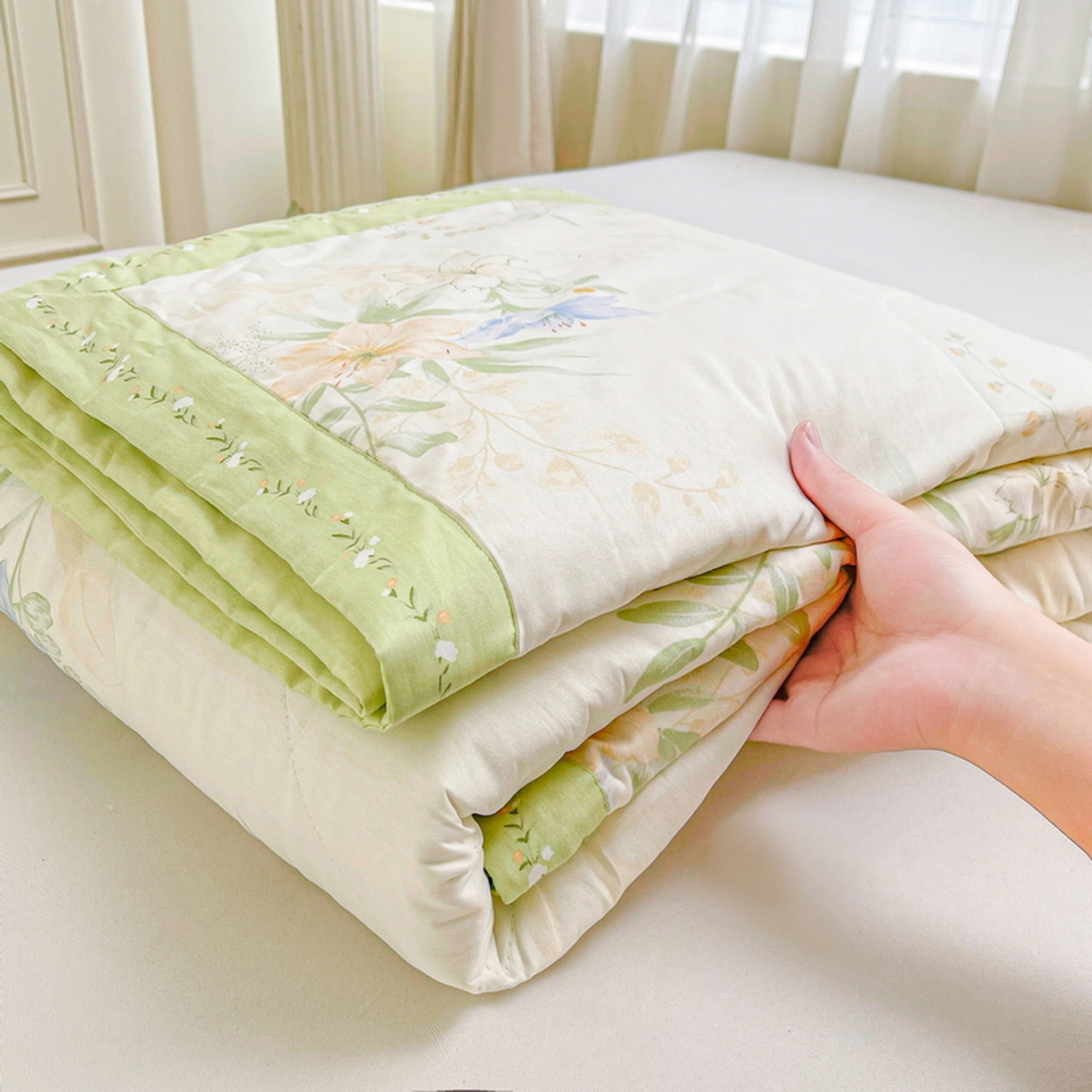 91家纺网 家纺一手货源 找家纺 格子铺 2026新款全棉纯棉印花棉花夏被夏凉被空调被 格拉花园