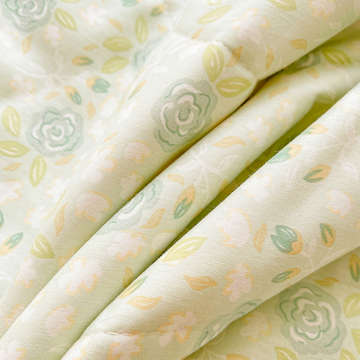 91家纺网 家纺一手货源 找家纺 格子铺 2026新款全棉纯棉印花棉花夏被夏凉被空调被 花团锦簇绿