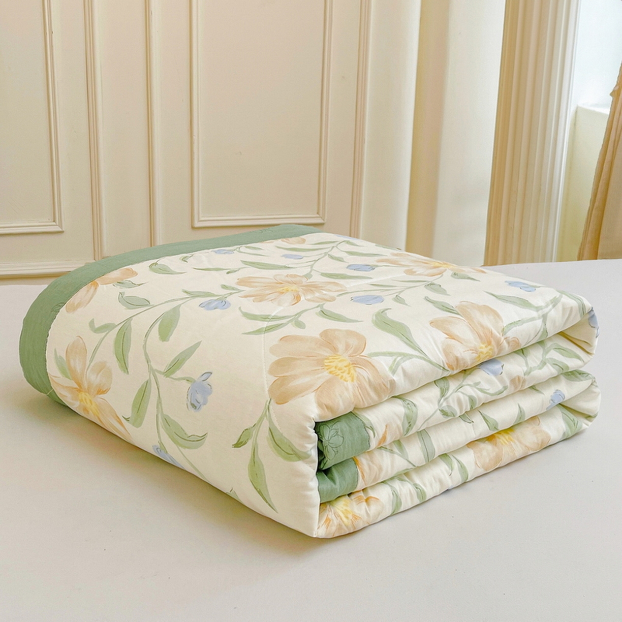 91家纺网 家纺一手货源 找家纺 格子铺 2026新款全棉纯棉印花棉花夏被夏凉被空调被 旷野听风