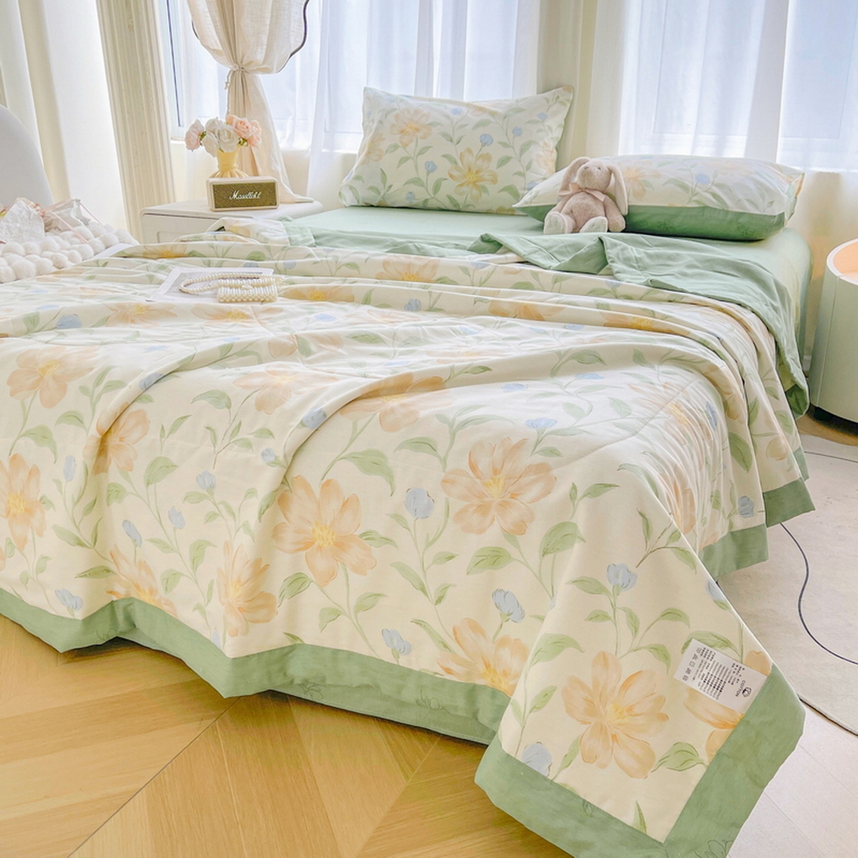 91家纺网 家纺一手货源 找家纺 格子铺 2026新款全棉纯棉印花棉花夏被夏凉被空调被 旷野听风