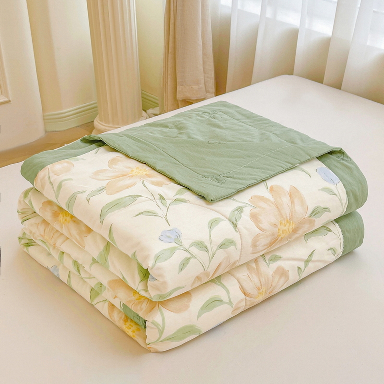 91家纺网 家纺一手货源 找家纺 格子铺 2026新款全棉纯棉印花棉花夏被夏凉被空调被 旷野听风