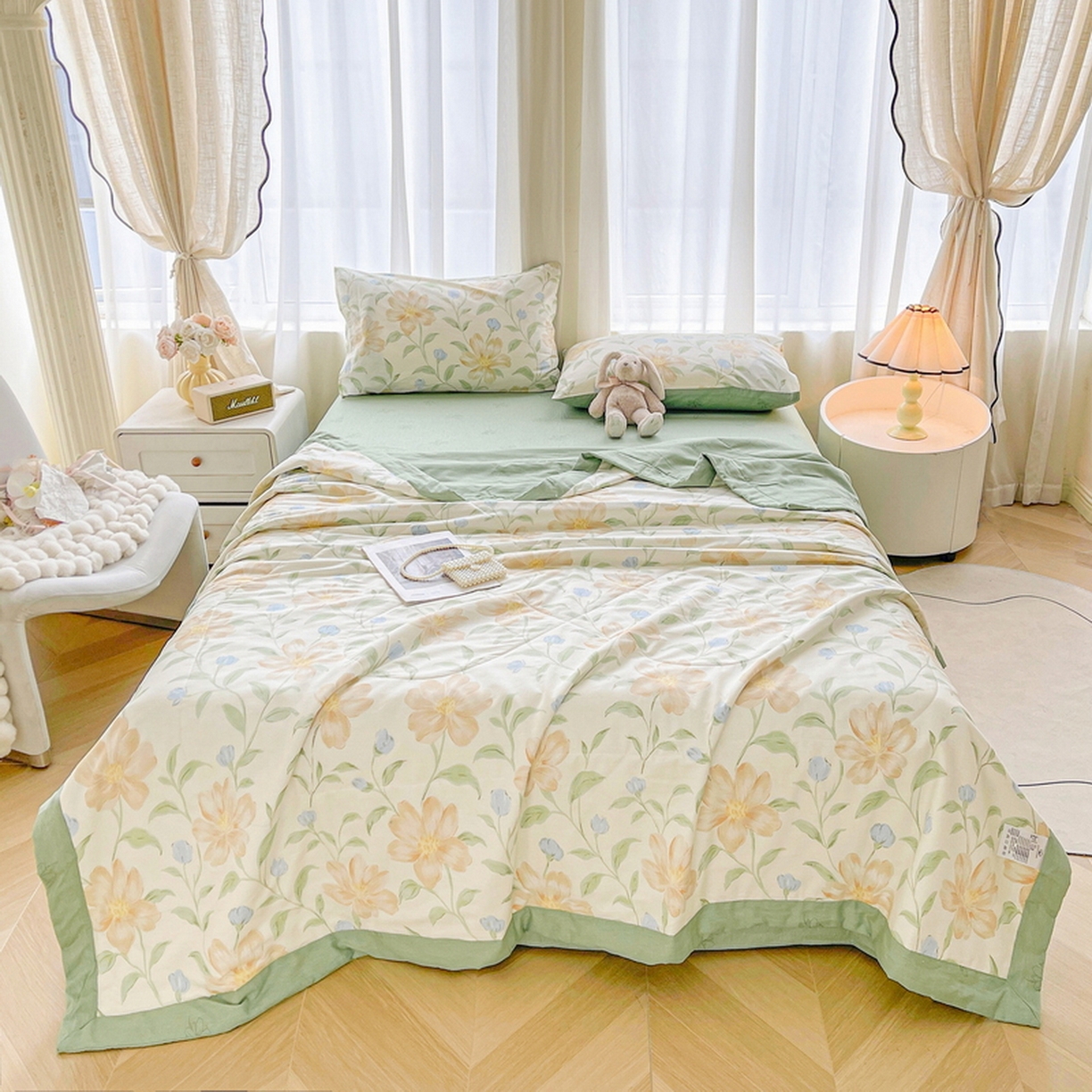 91家纺网 家纺一手货源 找家纺 格子铺 2026新款全棉纯棉印花棉花夏被夏凉被空调被 旷野听风