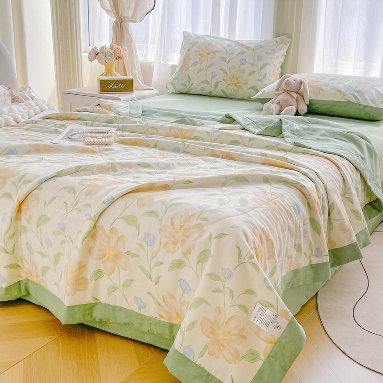 91家纺网 家纺一手货源 找家纺 格子铺 2026新款全棉纯棉印花棉花夏被夏凉被空调被 旷野听风