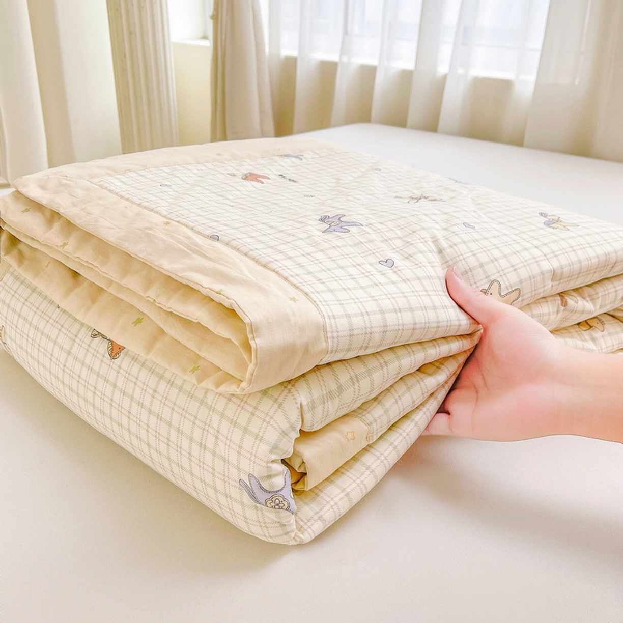 91家纺网 家纺一手货源 找家纺 格子铺 2026新款全棉纯棉印花棉花夏被夏凉被空调被 马到成功