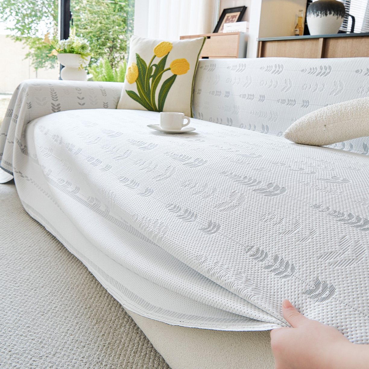 91家纺网 家纺一手货源 找家纺 （总）卡初家居（原微来） 2026新款PE凉感冰丝沙发盖毯沙发巾系列