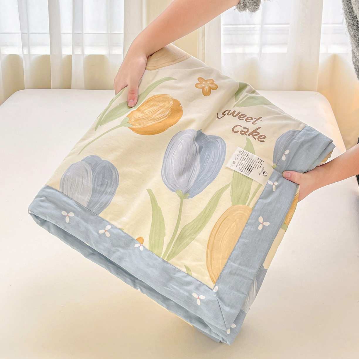 91家纺网 家纺一手货源 找家纺 格子铺 2026新款全棉纯棉印花棉花夏被夏凉被空调被 秋月私语