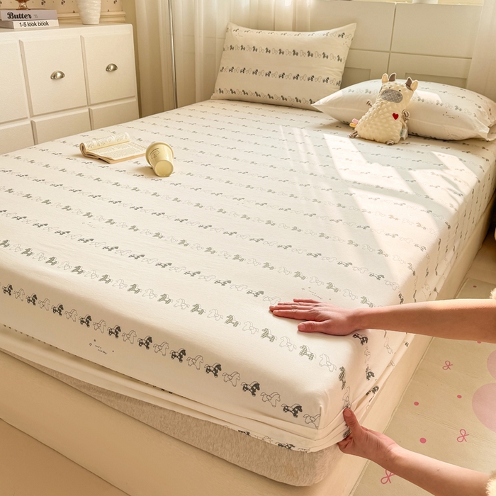 91家纺网 家纺一手货源 找家纺 （总）仟网汇 2026新款A类古法水洗棉云感纱单床笠床笠单件