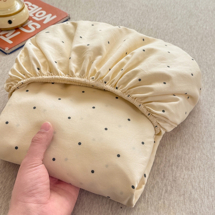 91家纺网 家纺一手货源 找家纺 仟网汇 2026新款A类古法水洗棉云感纱单床笠床笠单件 小波点