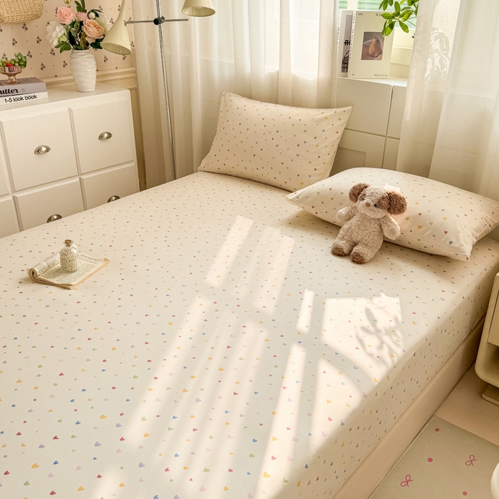 91家纺网 家纺一手货源 找家纺 仟网汇 2026新款A类古法水洗棉云感纱单床笠床笠单件 五彩斑斓