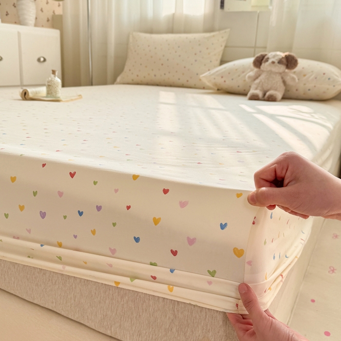 91家纺网 家纺一手货源 找家纺 仟网汇 2026新款A类古法水洗棉云感纱单床笠床笠单件 五彩斑斓