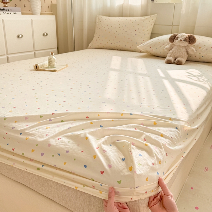 91家纺网 家纺一手货源 找家纺 仟网汇 2026新款A类古法水洗棉云感纱单床笠床笠单件 五彩斑斓