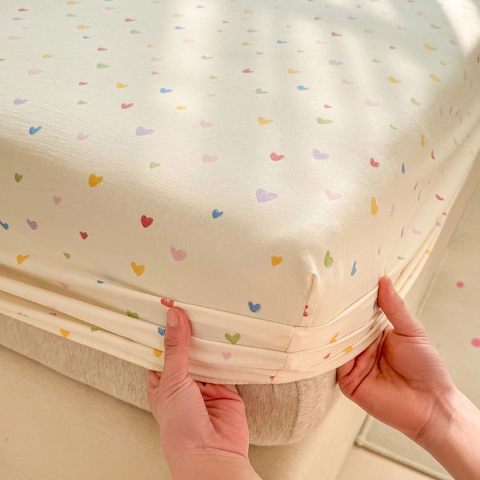 91家纺网 家纺一手货源 找家纺 仟网汇 2026新款A类古法水洗棉云感纱单床笠床笠单件 五彩斑斓