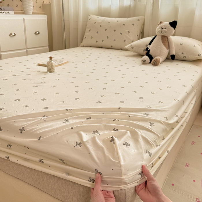 91家纺网 家纺一手货源 找家纺 仟网汇 2026新款A类古法水洗棉云感纱单床笠床笠单件 梦幻灰