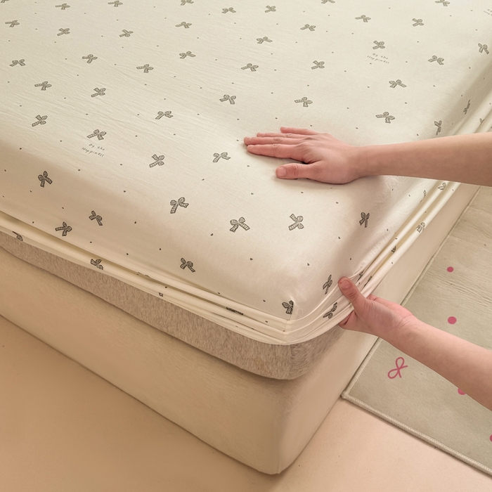 91家纺网 家纺一手货源 找家纺 仟网汇 2026新款A类古法水洗棉云感纱单床笠床笠单件 梦幻灰