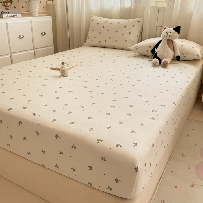 91家纺网 家纺一手货源 找家纺 仟网汇 2026新款A类古法水洗棉云感纱单床笠床笠单件 梦幻灰