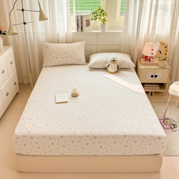 91家纺网 家纺一手货源 找家纺 仟网汇 2026新款A类古法水洗棉云感纱单床笠床笠单件 逐梦