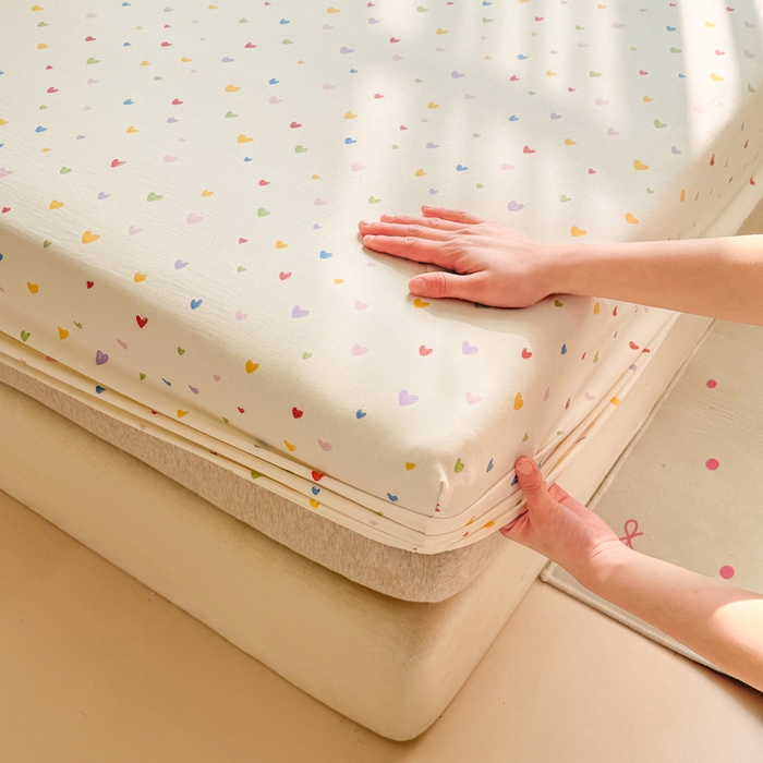 91家纺网 家纺一手货源 找家纺 仟网汇 2026新款A类古法水洗棉云感纱单床笠床笠单件 五彩斑斓