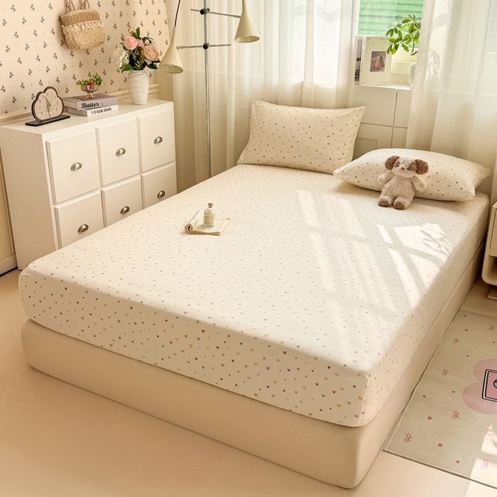 91家纺网 家纺一手货源 找家纺 仟网汇 2026新款A类古法水洗棉云感纱单床笠床笠单件 五彩斑斓