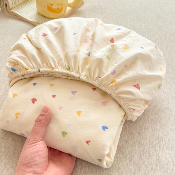 91家纺网 家纺一手货源 找家纺 仟网汇 2026新款A类古法水洗棉云感纱单床笠床笠单件 五彩斑斓