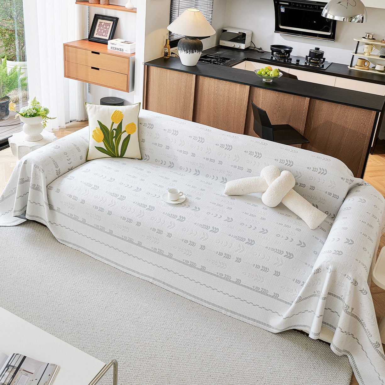 91家纺网 家纺一手货源 找家纺 （总）卡初家居（原微来） 2026新款PE凉感冰丝沙发盖毯沙发巾系列