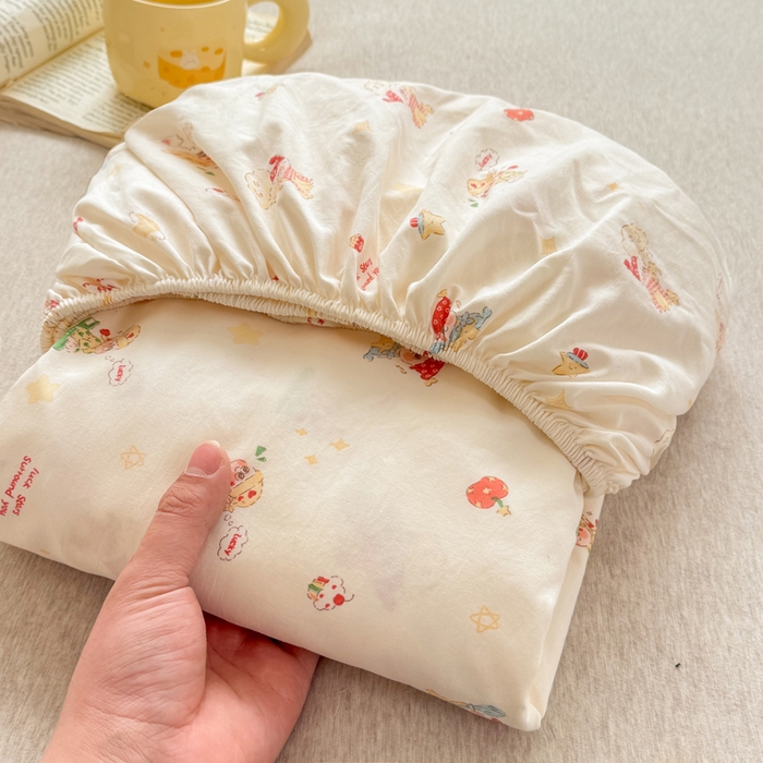 91家纺网 家纺一手货源 找家纺 仟网汇 2026新款A类古法水洗棉云感纱单床笠床笠单件 圣诞夜