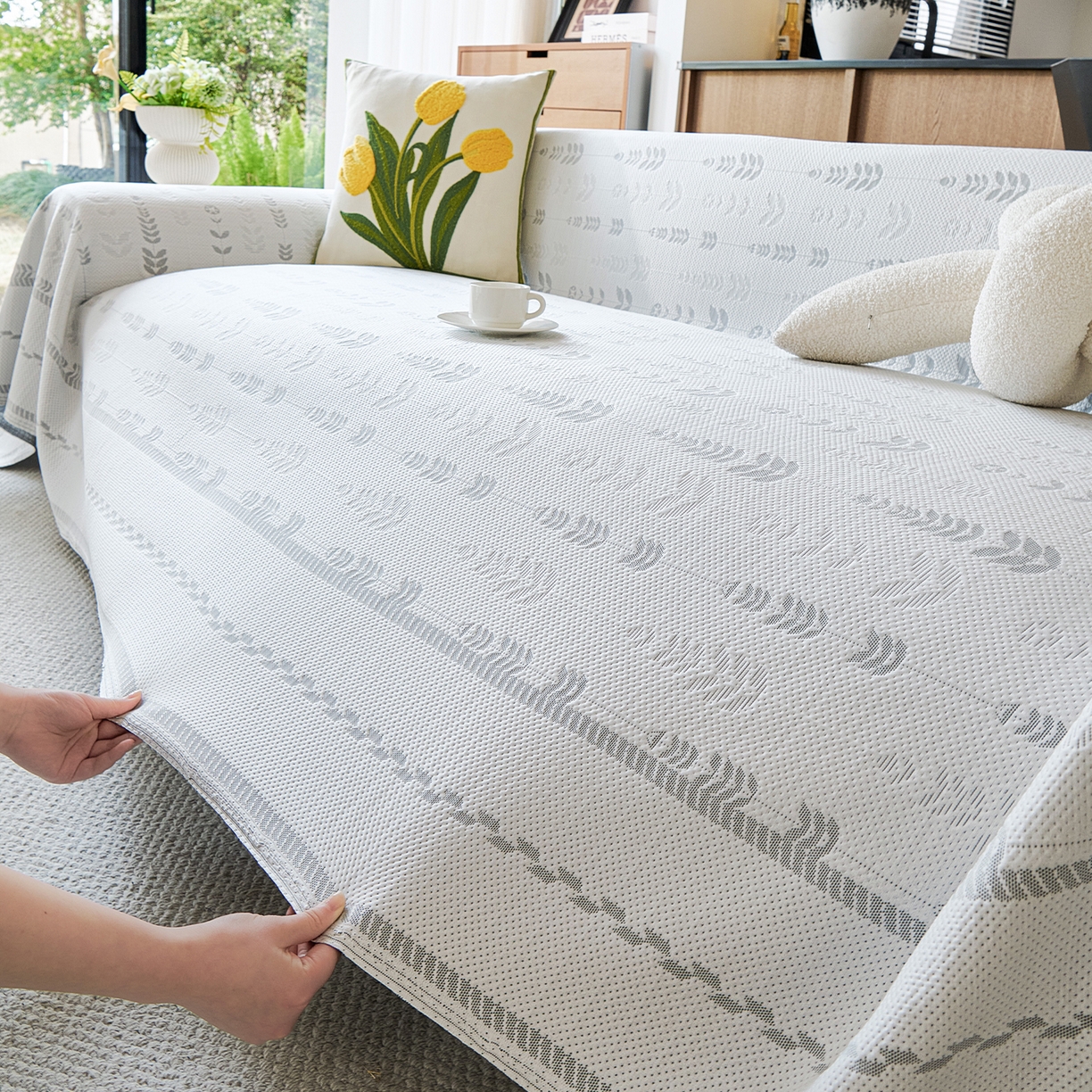 91家纺网 家纺一手货源 找家纺 （总）卡初家居（原微来） 2026新款PE凉感冰丝沙发盖毯沙发巾系列