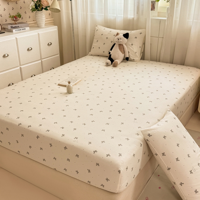 91家纺网 家纺一手货源 找家纺 仟网汇 2026新款A类古法水洗棉云感纱单床笠床笠单件 梦幻灰