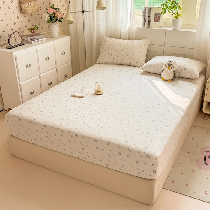 91家纺网 家纺一手货源 找家纺 仟网汇 2026新款A类古法水洗棉云感纱单床笠床笠单件 逐梦