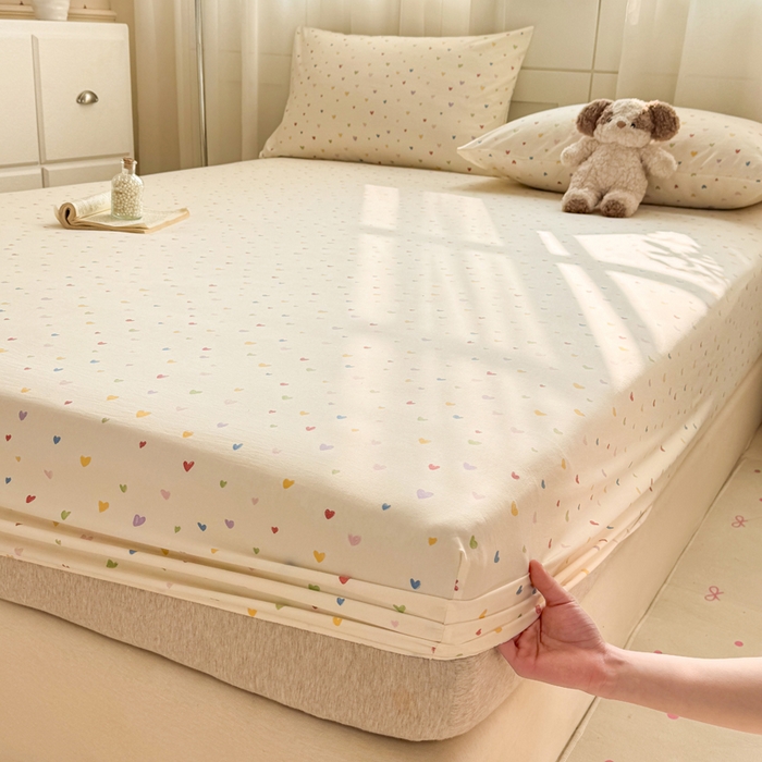 91家纺网 家纺一手货源 找家纺 仟网汇 2026新款A类古法水洗棉云感纱单床笠床笠单件 五彩斑斓