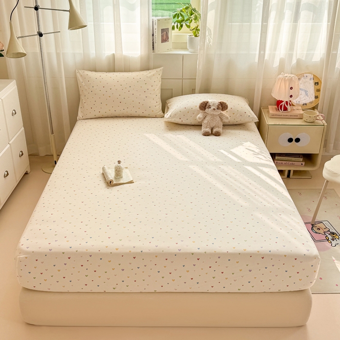 91家纺网 家纺一手货源 找家纺 仟网汇 2026新款A类古法水洗棉云感纱单床笠床笠单件 五彩斑斓