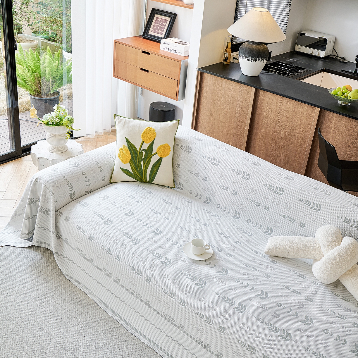 91家纺网 家纺一手货源 找家纺 （总）卡初家居（原微来） 2026新款PE凉感冰丝沙发盖毯沙发巾系列