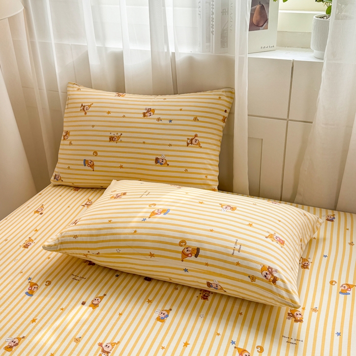 91家纺网 家纺一手货源 找家纺 仟网汇 2026新款A类古法水洗棉云感纱单床笠床笠单件 星星仔