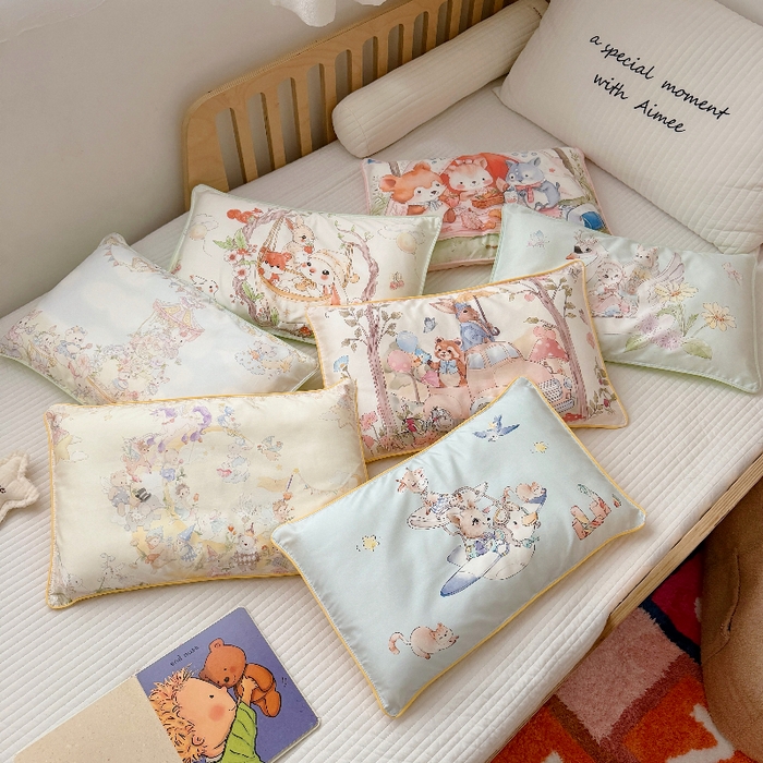 91家纺网 家纺一手货源 找家纺 （总）萌宝家纺 2026新款A类60S全棉纯棉儿童枕套大版宝宝枕头枕芯